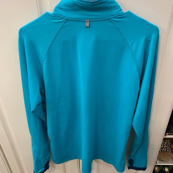 NIKE Dri-Fit Women’s Running 1/4 Zip Turquoise Blue Pullover Size L EUC - Picture 6 of 7